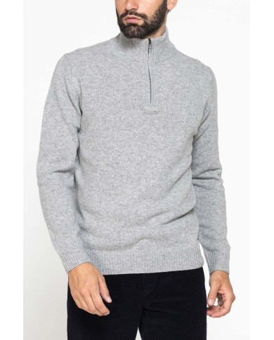 MAGLIA A MEZZA ZIP REALIZZATA IN LAMBSWOOL