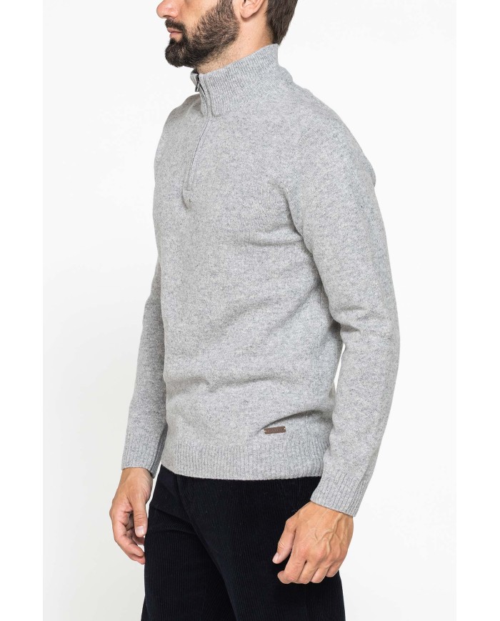 MAGLIA A MEZZA ZIP REALIZZATA IN LAMBSWOOL