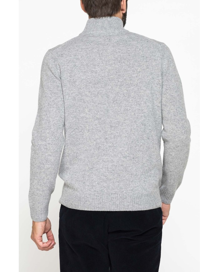 MAGLIA A MEZZA ZIP REALIZZATA IN LAMBSWOOL