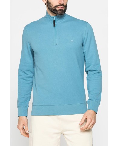 FELPA LEGGERA CON COLLO A MEZZA ZIP