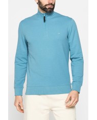 FELPA LEGGERA CON COLLO A MEZZA ZIP