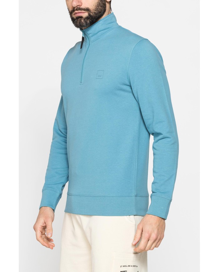 FELPA LEGGERA CON COLLO A MEZZA ZIP