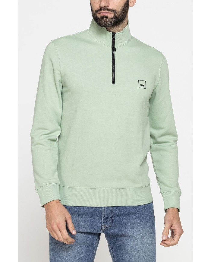 FELPA LEGGERA CON COLLO A MEZZA ZIP