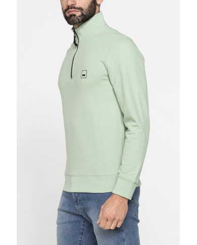 FELPA LEGGERA CON COLLO A MEZZA ZIP