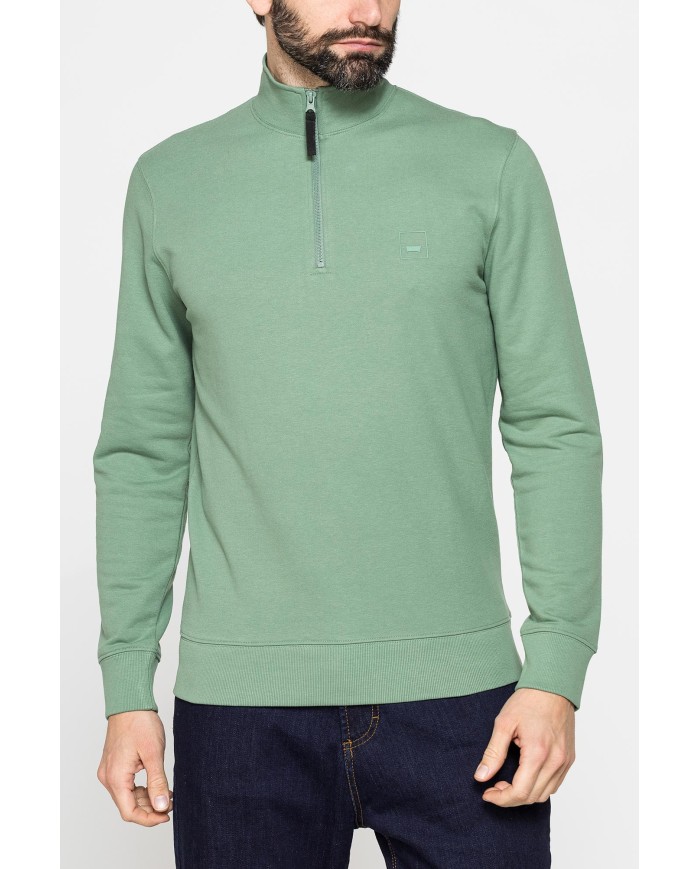 FELPA LEGGERA CON COLLO A MEZZA ZIP