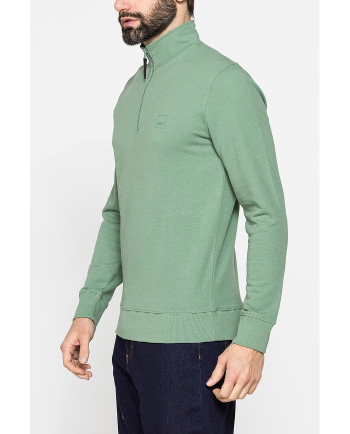 FELPA LEGGERA CON COLLO A MEZZA ZIP