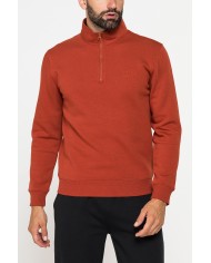 FELPA COLLO ALTO A MEZZA ZIP E INTERNO FELPATO