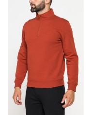 FELPA COLLO ALTO A MEZZA ZIP E INTERNO FELPATO