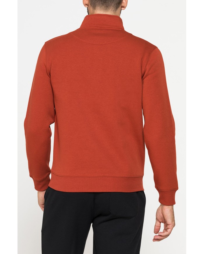 FELPA COLLO ALTO A MEZZA ZIP E INTERNO FELPATO