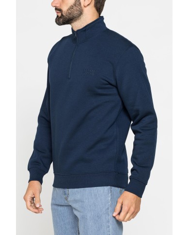 FELPA COLLO ALTO A MEZZA ZIP E INTERNO FELPATO