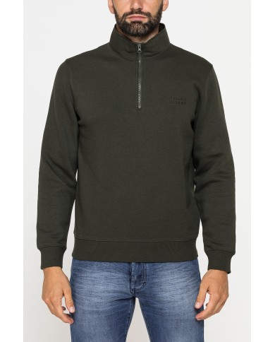 FELPA COLLO ALTO A MEZZA ZIP E INTERNO FELPATO