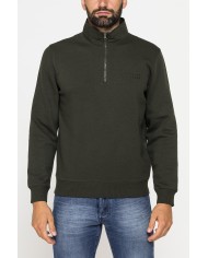 FELPA COLLO ALTO A MEZZA ZIP E INTERNO FELPATO