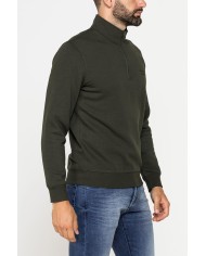 FELPA COLLO ALTO A MEZZA ZIP E INTERNO FELPATO