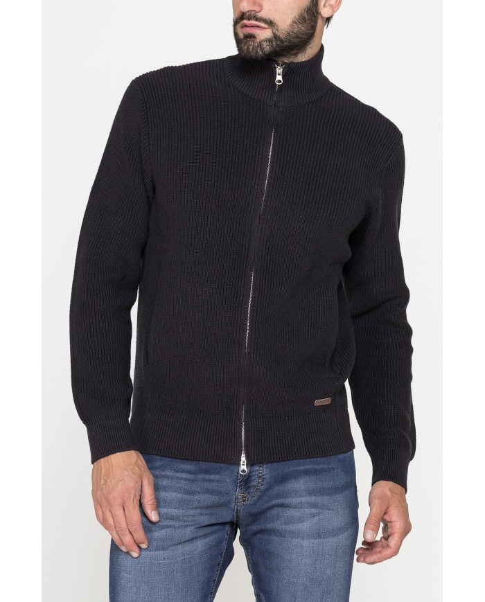 CARDIGAN IN MAGLIA A COSTA INGLESE IN  CALDO COTONE