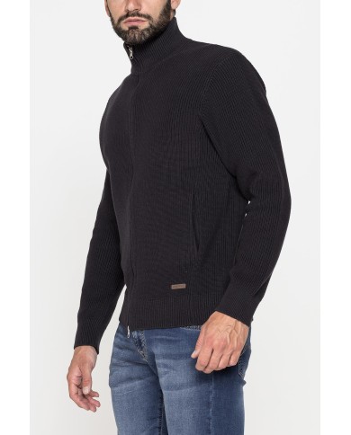 CARDIGAN IN MAGLIA A COSTA INGLESE IN  CALDO COTONE