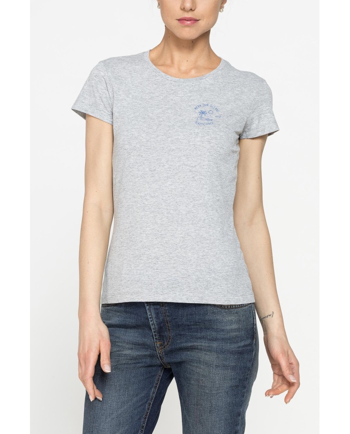 T-SHIRT GIROCOLLO IN TESSUTO RICICLATO