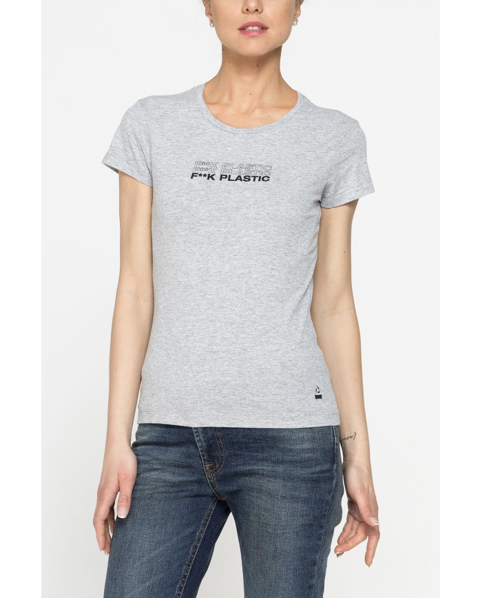 T-SHIRT GIROCOLLO IN TESSUTO RICICLATO