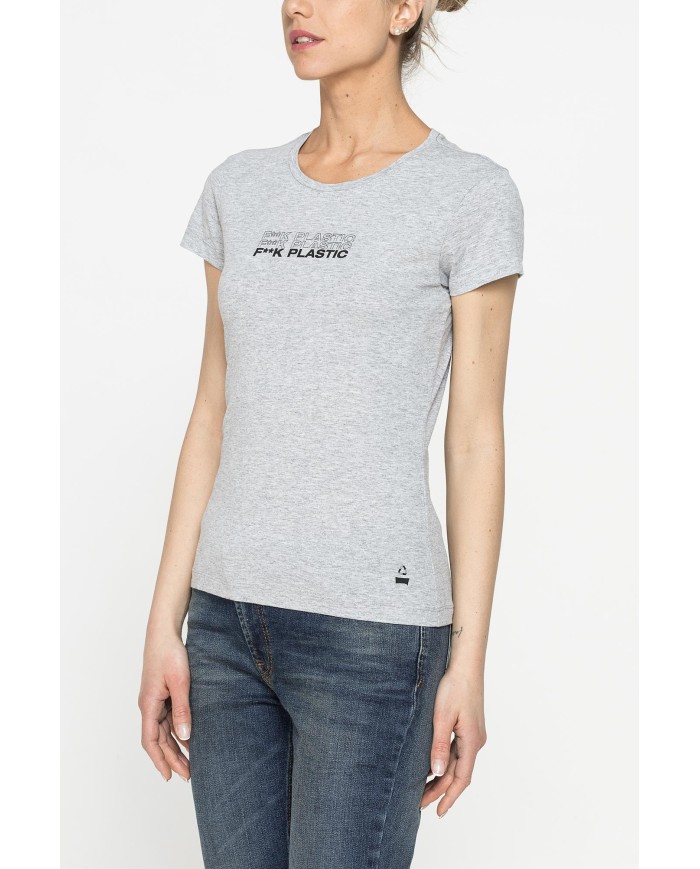 T-SHIRT GIROCOLLO IN TESSUTO RICICLATO