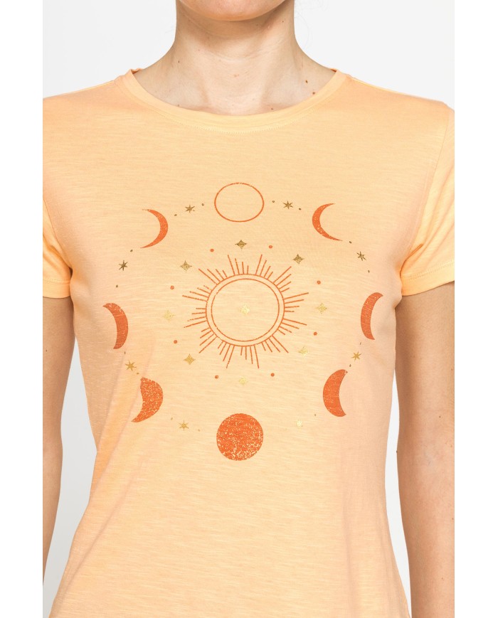 T-SHIRT CON STAMPA IN JERSEY SLUB DI PURO COTONE