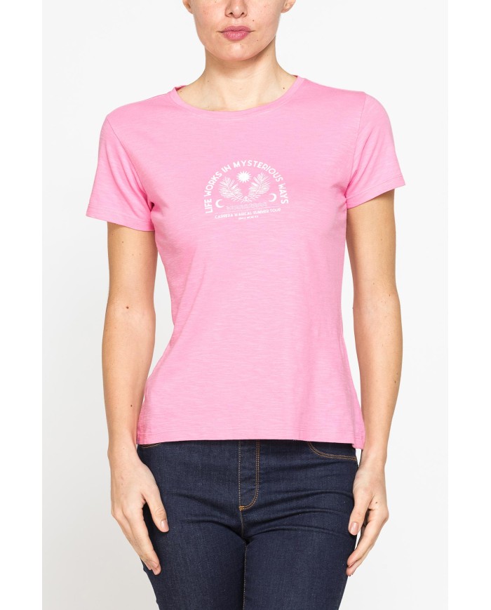 T-SHIRT CON STAMPA IN JERSEY SLUB DI PURO COTONE