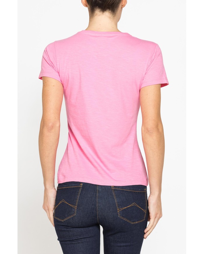 T-SHIRT CON STAMPA IN JERSEY SLUB DI PURO COTONE