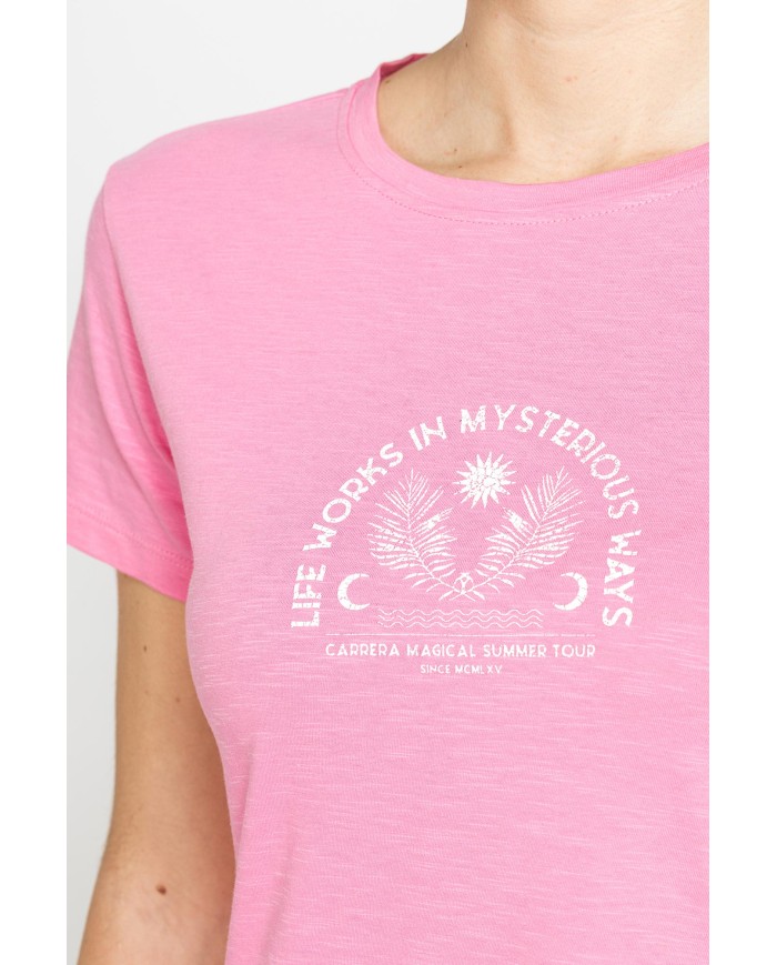 T-SHIRT CON STAMPA IN JERSEY SLUB DI PURO COTONE