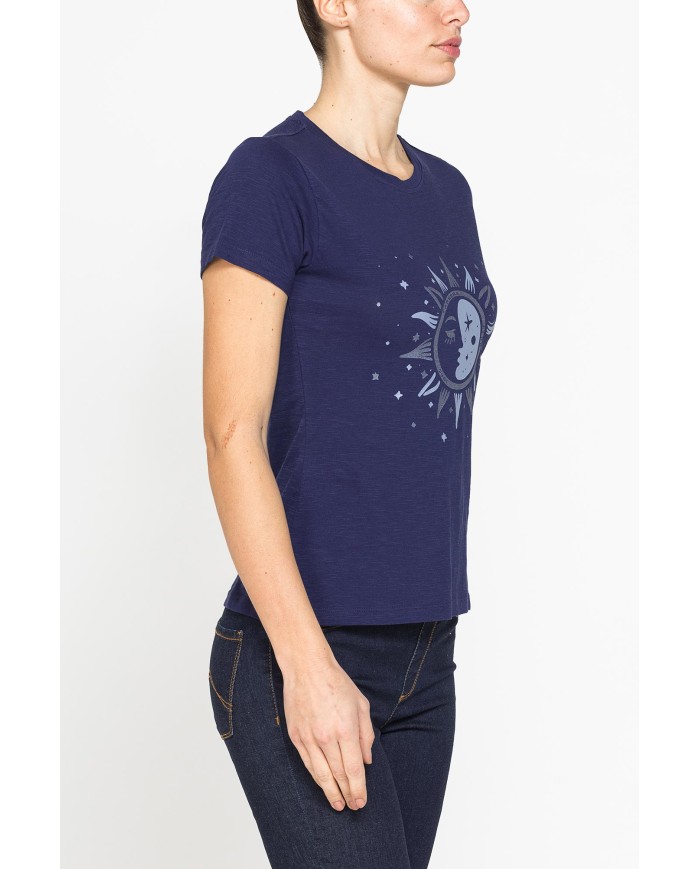 T-SHIRT CON STAMPA IN JERSEY SLUB DI PURO COTONE