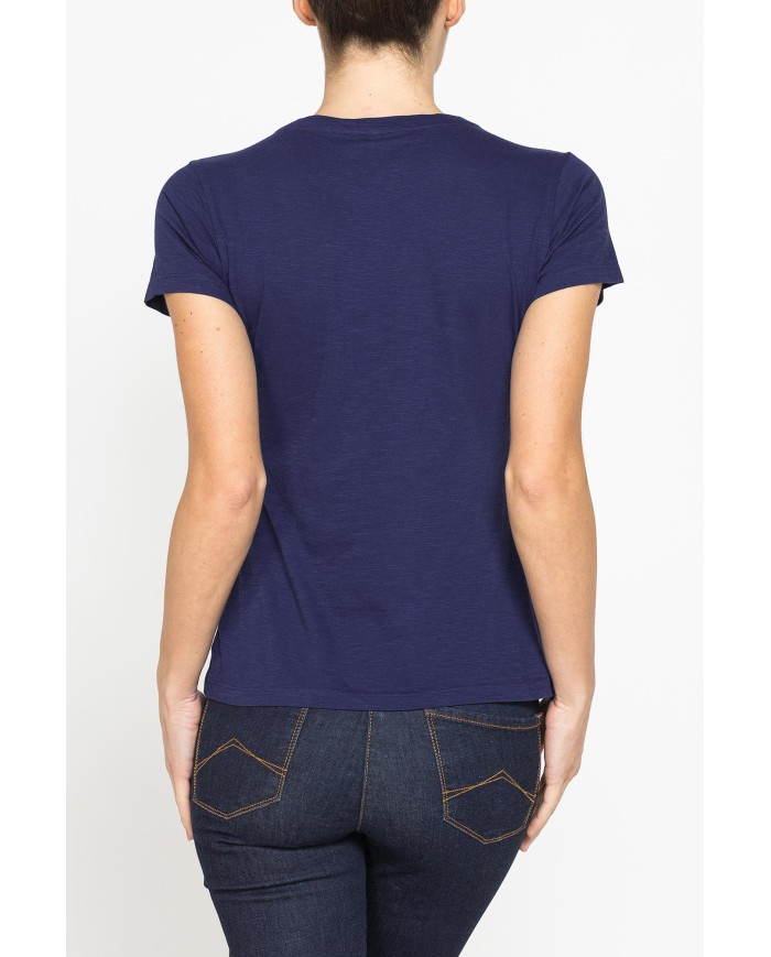 T-SHIRT CON STAMPA IN JERSEY SLUB DI PURO COTONE