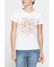 T-SHIRT CON STAMPA IN JERSEY SLUB DI PURO COTONE