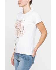 T-SHIRT CON STAMPA IN JERSEY SLUB DI PURO COTONE