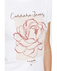 T-SHIRT CON STAMPA IN JERSEY SLUB DI PURO COTONE
