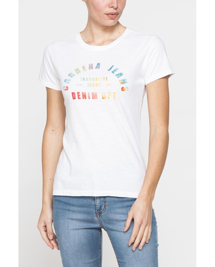 T-SHIRT CON STAMPA IN JERSEY SLUB DI PURO COTONE