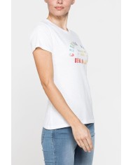 T-SHIRT CON STAMPA IN JERSEY SLUB DI PURO COTONE