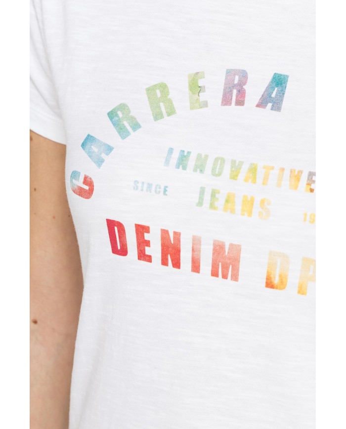 T-SHIRT CON STAMPA IN JERSEY SLUB DI PURO COTONE