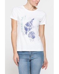 T-SHIRT CON STAMPA IN JERSEY SLUB DI PURO COTONE