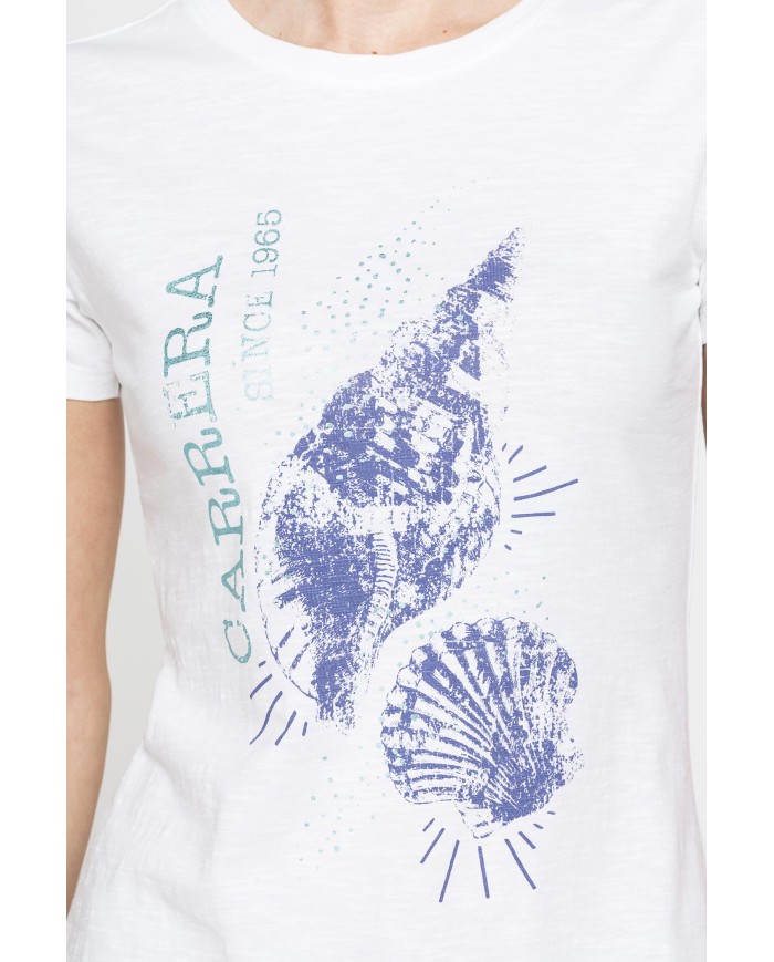 T-SHIRT CON STAMPA IN JERSEY SLUB DI PURO COTONE