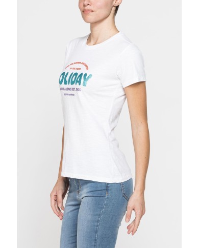 T-SHIRT CON STAMPA IN JERSEY SLUB DI PURO COTONE T-SHIRT CON STAMPA IN JERSEY SLUB DI PURO COTONE