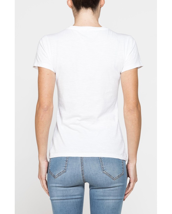 T-SHIRT CON STAMPA IN JERSEY SLUB DI PURO COTONE