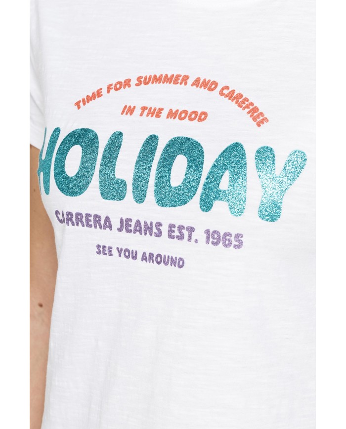 T-SHIRT CON STAMPA IN JERSEY SLUB DI PURO COTONE