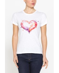 T-SHIRT CON STAMPA IN JERSEY SLUB DI PURO COTONE