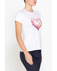 T-SHIRT CON STAMPA IN JERSEY SLUB DI PURO COTONE