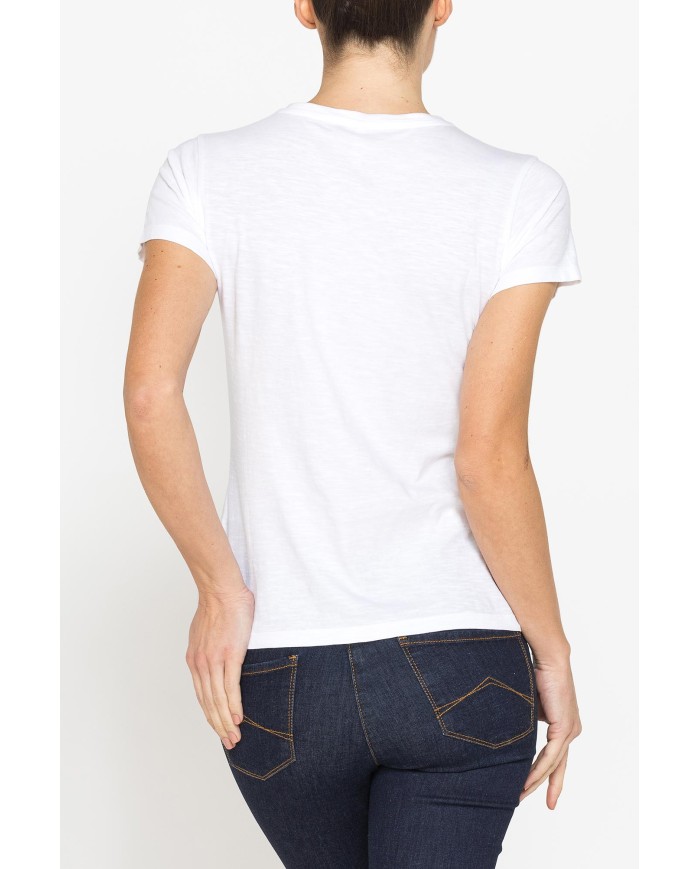 T-SHIRT CON STAMPA IN JERSEY SLUB DI PURO COTONE