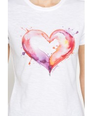 T-SHIRT CON STAMPA IN JERSEY SLUB DI PURO COTONE