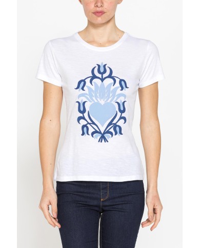 T-SHIRT CON STAMPA IN JERSEY SLUB DI PURO COTONE T-SHIRT CON STAMPA IN JERSEY SLUB DI PURO COTONE