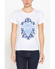 T-SHIRT CON STAMPA IN JERSEY SLUB DI PURO COTONE