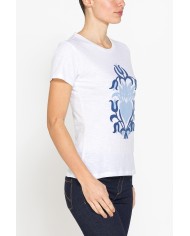 T-SHIRT CON STAMPA IN JERSEY SLUB DI PURO COTONE
