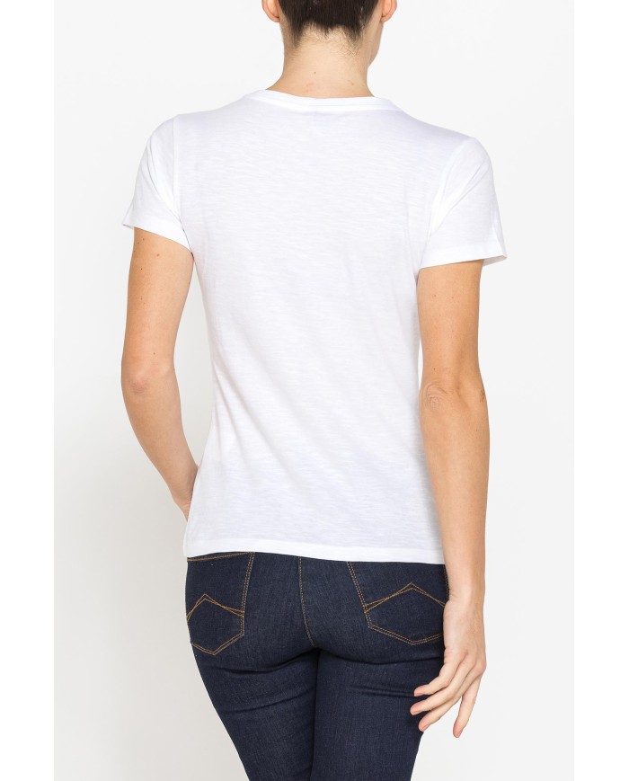 T-SHIRT CON STAMPA IN JERSEY SLUB DI PURO COTONE