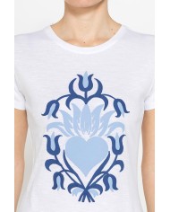 T-SHIRT CON STAMPA IN JERSEY SLUB DI PURO COTONE