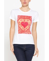 T-SHIRT CON STAMPA IN JERSEY SLUB DI PURO COTONE