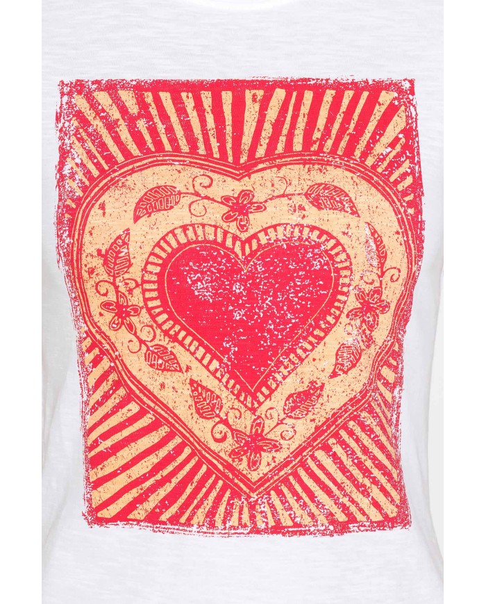 T-SHIRT CON STAMPA IN JERSEY SLUB DI PURO COTONE